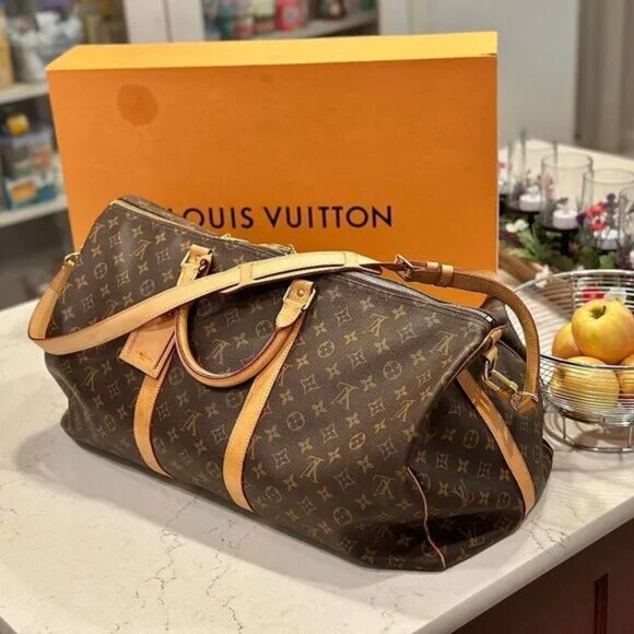 Pre-owned Louis Vuitton Keepall Bandouliere 55 Monogram with box brown - Picture 3 of 5